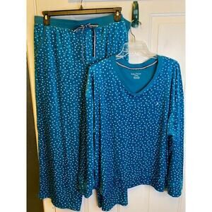 Nautica Women's 2 PC Fleece Pajama Set , Color Teal, Size XXL